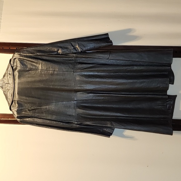Mens Leather Long Jacket - Picture 2 of 3